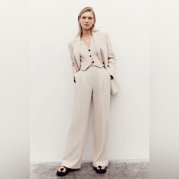 NWT Shona Joy Irena High Waisted Tailored Pant Bone Womens Size 10 - Picture 4 of 12